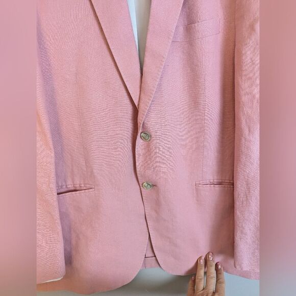 Michael Kors Men’s Blazer 41 Pink Cotton Sport Coat Classic Fit Lightweight Prep - Picture 3 of 11